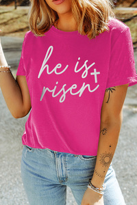 Tee con girocollo rosso rosa all'ingrosso del caro amante di Pasqua - Product Image 3