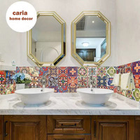 Carreaux en céramique marocains Zellige à motifs floraux, antidérapants, pour la décoration intérieure