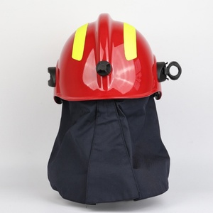 Casque de pompier rouge en fibre de verre, équipement de protection durable pour les incendies de classe A et B - Product Image 5
