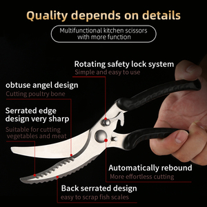 Siêu Lớn Bện Dòng Thu Hút Cắt Quá Chiều Dài Hải Sản Nhà Bếp Thực Phẩm Kéo - Product Image 5