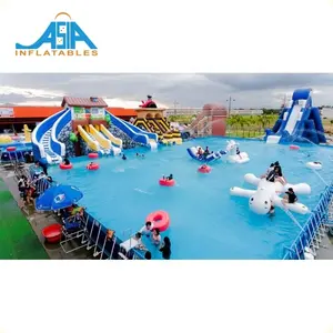 Parque aquático inflável popular Jogos infláveis gigantes do parque aquático Parque aquático inflável ao ar livre Jogos aquáticos do verão