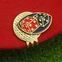 Nouveau marqueur de balle de golf en émail peint au fer, design créatif Porker, avec clip pour chapeau, en stock, prêt à être expédié, ensemble de marqueurs de balle de golf
