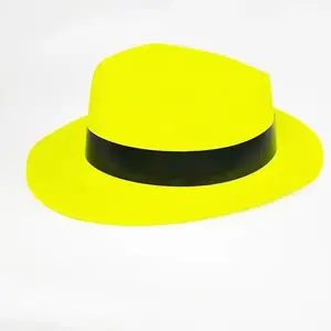 Promoción Sombreros de fiesta Color neón Estilo de plástico Fedora Mardi Gras Música Fiesta Sombreros Suministros Favores Fiesta de neón Fluores - Product Image 4