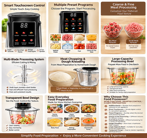 Robot culinaire multifonction intelligent avec écran tactile numérique, 2L, 3L, 5L, en verre, hachoir à légumes électrique, hachoir à viande pour usage domestique - Product Image 3