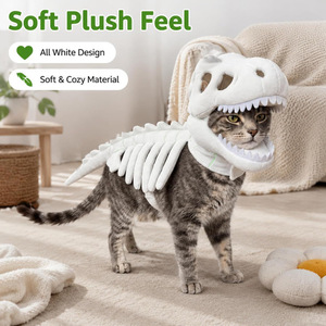 Costume <span class=keywords><strong>di</strong></span> Halloween per Animali Domestici Furrivo, Scheletro <span class=keywords><strong>di</strong></span> Dinosauro 3D in Peluche, Outfit T-Rex per Gatti e <span class=keywords><strong>Cani</strong></span>, Morbido Cotone PP, Regalo Personale - Product Image 4