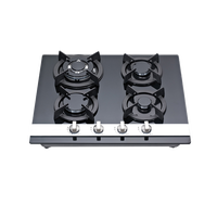 Cuisinière à gaz en verre 4 brûleurs 60cm Cuisinière à gaz intégrée pour appareil de cuisine