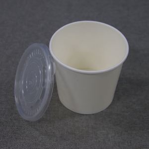Logo personnalisable, fournit un échantillon de couvercle transparent, seau à soupe blanc biodégradable, boîte à lunch jetable, gobelet en papier alimentaire - Product Image 4