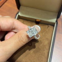 Bague de fiançailles en or 14 carats avec diamant de laboratoire certifié IGI VVS, taille Radiant, style vintage, idéale pour cadeau et soirée