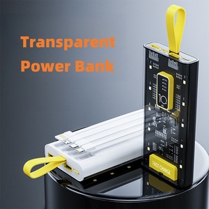 La maggior parte del prodotto di vendita in alibaba banche di potere trasparenti 20000mah 10000mah con il cavo incorporato 4 - Product Image 5