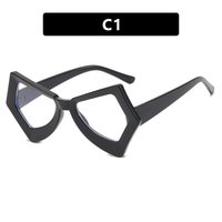 Lunettes à verres transparents avec monture œil de chat papillon Lunettes décoratives dégradées pour fêtes