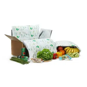 Biodegradable and Compostable EcoBlanket EcoPouch For Sea food and Cold Chain Insulated Packaging