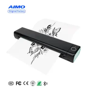 M08f Pro Mini A4 Tattoo Máy in không dây di động inkless Blue tooth Tattoo Stencil máy in tạm thời máy