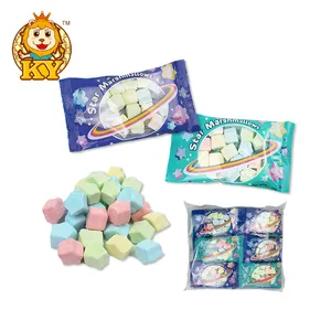 Vente en gros guimauve assorties saveur de fruits multi couleurs formes d'étoiles de guimauve barbe à papa pour enfants