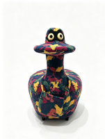 Fauteuil d'appoint moderne en forme de canard de dessin animé créatif, en tissu, rembourré en mousse, pour la maison et l'hôtel
