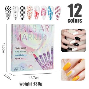 Rotulador de Uñas 3D con Logotipo Personalizado, Punta Fina de 0.5mm, 12 Colores, Juego de Marcadores Profesionales para Graffiti de Uñas, Marca Privada OEM - Product Image 5