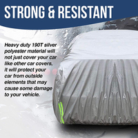 Housse de protection pour voiture en polyester épais, imperméable, avec protection UV à 90 %, pour la protection contre les inondations, la grêle et la neige
