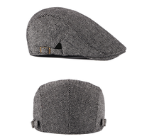 Casquettes pour hommes et femmes en Tweed à chevrons Casquettes de gavroche Classe Vintage Chapeau plat réglable Usage quotidien Britannique lvy Gatsby Béret de conduite