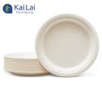 Assiettes jetables rondes de 6 pouces en bagasse de canne à sucre, écologiques, compostables et biodégradables pour les fêtes (vente en gros)