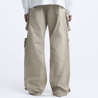 OEM Vente en gros Personnalisé Salopette ample de camping pour homme beige gris avec plusieurs poches au niveau du genou