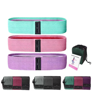 도매 사용자 정의 로고 휘트니스 운동 루프 밴드 세트 긴 부티 저항 밴드 직물 라텍스 소재 엉덩이 운동 요가 밴드 - Product Image 2