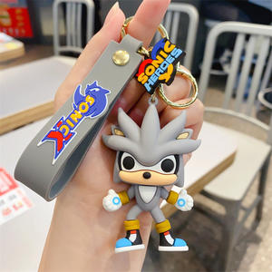 <span class=keywords><strong>Sonic</strong></span> <span class=keywords><strong>Hedgehog</strong></span> Cartoon Doll Pareja PVC Anime Llaveros Accesorios Venta al por mayor Llaveros de plástico de goma para bolsas Colgante de regalo - Product Image 4