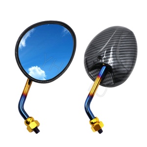 Piezas de fibra de carbono para motocicleta, espejo retrovisor lateral de 8mm con espiga para Triumph, <span class=keywords><strong>Yamaha</strong></span>, Aerox155, Honda, Click <span class=keywords><strong>160</strong></span> - Product Image 2