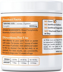 OEM/ODM nhãn đặc quyền bổ sung vật nuôi Bột bí ngô cho chó không còn tiêu chảy hỗ trợ tiêu hóa điều trị thức ăn cho chó - Product Image 3