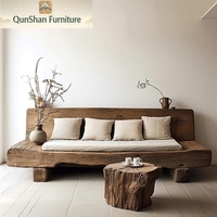 Canapé une place en bois massif Shufeng, style artistique créatif, salon moderne, simple, contemporain, ambiance atmosphérique, couleur bois, tatami, mobilier de maison