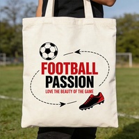 Sac fourre-tout en toile imprimé thème football, motif numéros et couleurs d'équipe, lavable, pour le sport, les voyages et le rangement quotidien