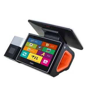 OEM automatic smart desktop tablet pc Point Of Sale Window restaurant dual screen pos system all in one touch with software