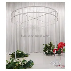 New height adjustable circular metal background frame wedding backdrop stand