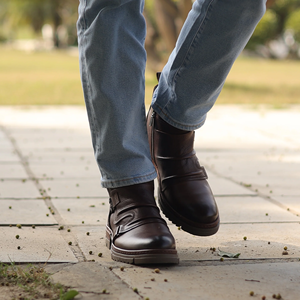 Bottes en cuir de luxe pour hommes, à porter au quotidien, fabriquées à la main, durables, élégantes, confortables, chaussures décontractées pour l'extérieur, chaussures de mode - Product Image 6