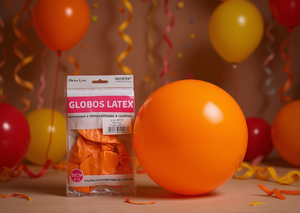 Ballons en latex Decotex 30 cm orange, décoration de fête, anniversaire - Product Image 2
