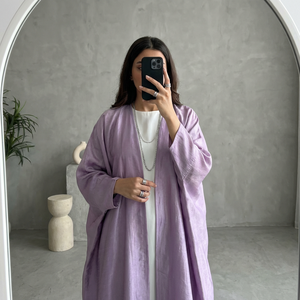 Custom Muslim Women Elegant Breathable Stylish Patchwork Modest Open <b>Abaya</b> Dress Inner <b>Abaya</b> for Dubai and Turkey - Product Image 5