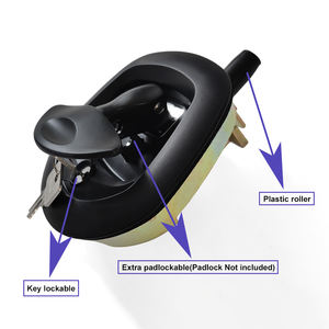 黒色のT型ハンドルロック、ユーロキーシリンダー、メカニカルホエールテールラッチ、2つのキー付き、ツールボックス、トラック用、耐久性のある亜鉛合金パドルロック - Product Image 3