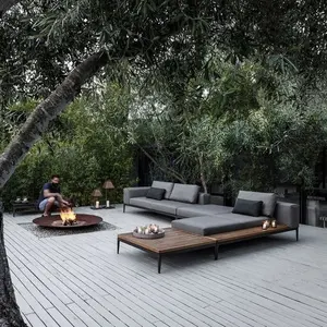 Outdoor Furniture Sofa Set Patio Garden teak Wood Waterproof Oem Customized Frame Sets Fabric