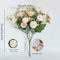 20 Bunga Kecil Mewah Buatan dari Sutra Hydrangea Carnation untuk Dekorasi Pernikahan, Rumah & Luar Ruangan Desain Lembut 24XR98001
