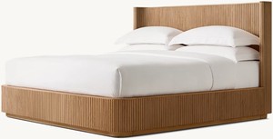 Cadre de lit en bois massif de chêne au design moderne et actuel, base de lit extensible, hauteur réglable, support robuste, ensemble de lit de 1,8 m pour <span class=keywords><strong>chambre</strong></span> à <span class=keywords><strong>coucher</strong></span> - Product Image 4