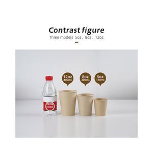Wholesale Disposable Eco-Friendly 8oz Single Wall Disposable Hot <b>Drink</b> Coffee Paper Cups With <b>Plastic</b> Lids and <b>Straws</b> - Product Image 3