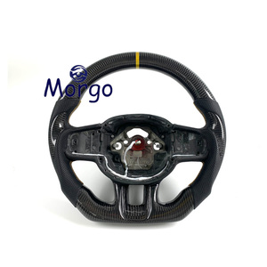 Volant sport en cuir et fibre de carbone inspiré de la course automobile <span class=keywords><strong>Volvo</strong></span>, 390 mm, 4 branches, Rose Madder Black, type D 35 mm, 3 kg, LED - Product Image 2