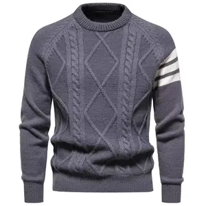 Классический 100% хлопковый мужской свитер пуловер с длинными рукавами свитер модная мужская одежда