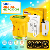 Mini microscope numérique pour enfants, microscope portable avec écran, microscope numérique compact avec fente pour carte microSD USB-C