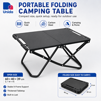 Table de camping pliable rapide, table de pique-nique compacte et portable pour la cuisine en plein air, le barbecue, la plage et les loisirs