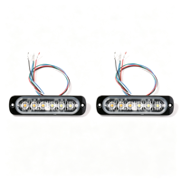 Lampe de signalisation d'urgence LED 4-en-1 à grille, 9 modes de clignotement, 24W haute luminosité, indice IP65, multicolore pour la nuit