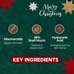 Christmas Skincare Products Private Label <strong>Snail</strong> Mucin Hyaluronic Acid Anti-Aging Repair Whitening <strong>Face</strong> Serum Moisturizer <strong>Cream</strong> - Product Image 3