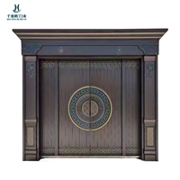 Porte d'entrée double sur mesure pour villa et appartement, design colonne romaine en aluminium moulé sculpté, porte de sécurité antivol