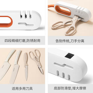 Afilador de Cuchillos de Diamante Hy-0243, Grano Extra Fino 1500, Afilador Manual de Tijeras de Cocina, Material de Hips, Solo Lavar a Mano - Product Image 4