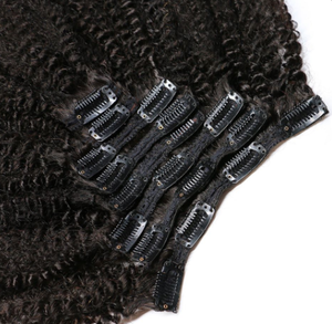 Vente en gros de cheveux humains vierges 4B 4C Extensions de cheveux afro bouclés à <span class=keywords><strong>clip</strong></span> 100% cheveux humains couleur naturelle 7 pièces par ensemble - Product Image 6