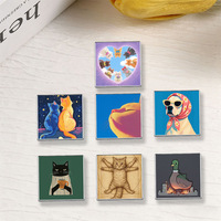 En gros, épingles en émail mignonnes en forme de chat, badges en métal d'animaux de dessin animé, épingles de revers carrées en gros pour sacs à dos, vestes, broches personnalisées