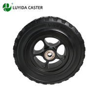 Roue pivotante en caoutchouc massif PP de 6 pouces, durable, avec bande de roulement diamantée antidérapante, pour chariot de manutention et logistique, roulement 608